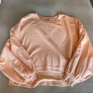 Free People Light Peach Ribbed Sweatshirt